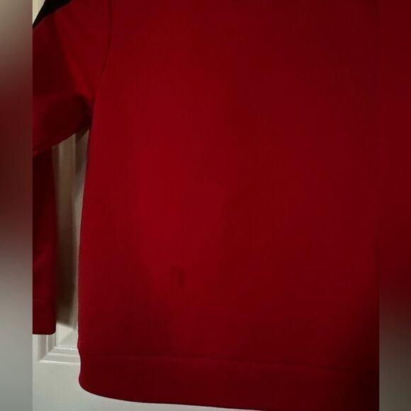 Adidas Red & Black Boy Track Jacket Size 6 - Picture 7 of 10